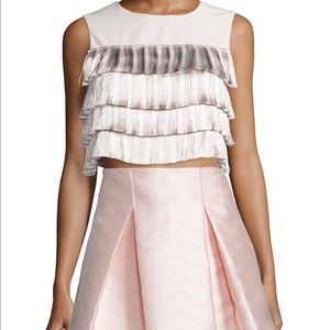 Alexis Pink pastel fringe sleeveless crop top size M NWD $319